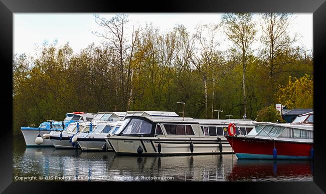 Moored Up Hatches Closed Framed Print by GJS Photography Artist