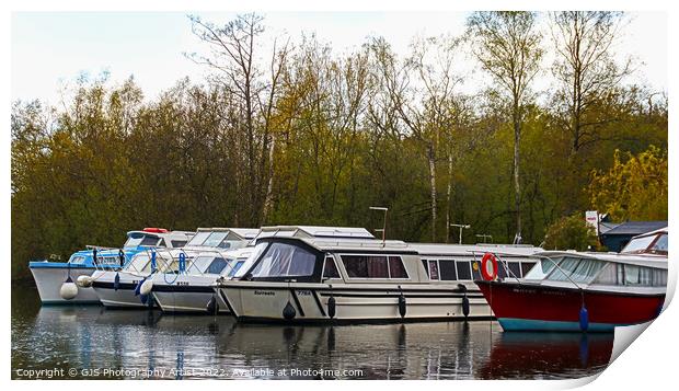 Moored Up Hatches Closed Print by GJS Photography Artist