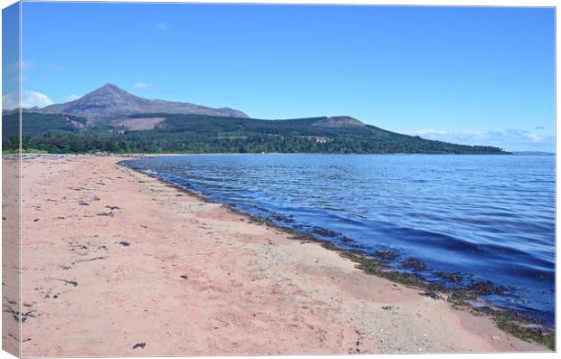 Goat Fell, Arran viewed from Brodick beach Canvas Print by Allan Durward Photography