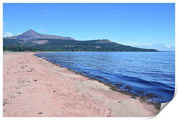 Goat Fell, Arran viewed from Brodick beach Print by Allan Durward Photography