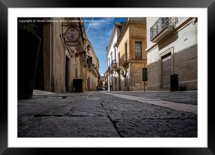 streets of Lecce      Framed Mounted Print by Ferenc Verebélyi
