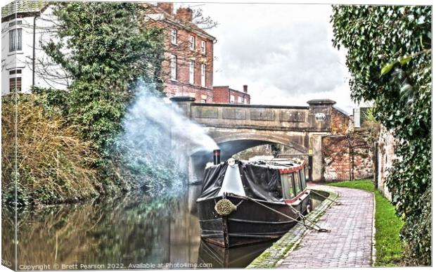 Narrowboat Canvas Print by Brett Pearson