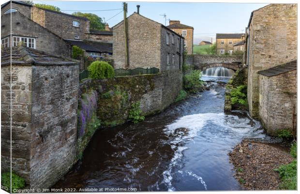 Gayle Beck in Hawes, Yorkshire Dales Canvas Print by Jim Monk