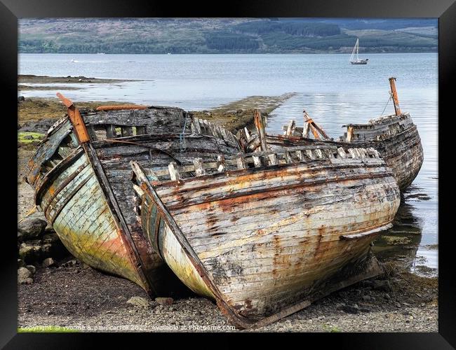 Salen Bay shipwreck, Isle of Mull Framed Print by yvonne & paul carroll