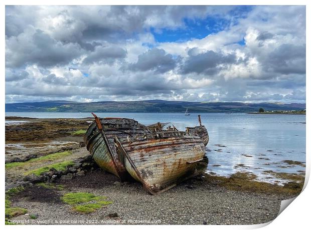 Salen Bay shipwreck, Isle of Mull Print by yvonne & paul carroll