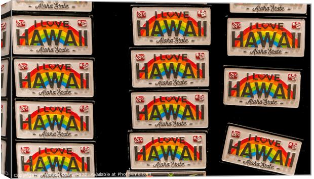 Colorful Hawaiian Magnets Waikiki Honolulu Hawaii Canvas Print by William Perry