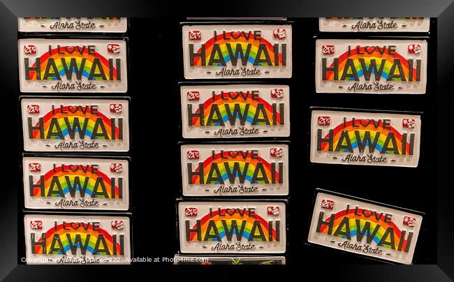 Colorful Hawaiian Magnets Waikiki Honolulu Hawaii Framed Print by William Perry