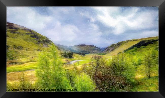 Eagle Valley Scotland (Painted) Framed Print by Alan Simpson