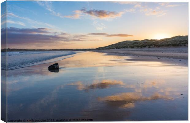 Dunnet Bay at Sunrise Canvas Print by Keith Douglas