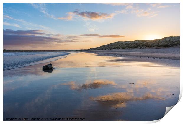 Dunnet Bay at Sunrise Print by Keith Douglas