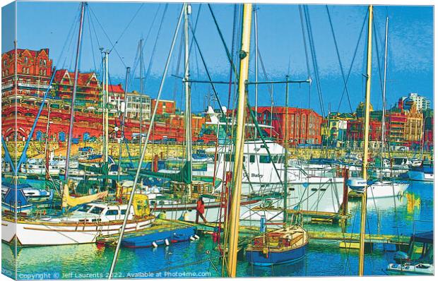Boats at Ramsgate Royal Harbour and Arches Canvas Print by Jeff Laurents