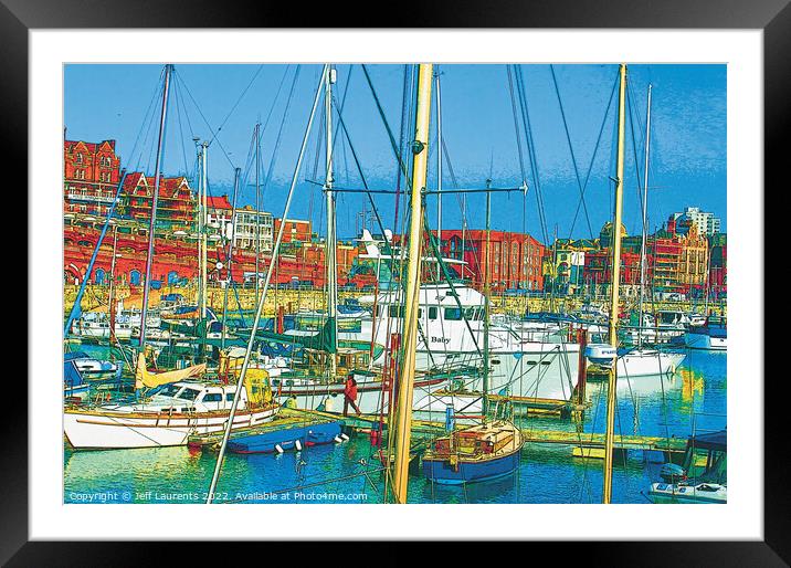 Boats at Ramsgate Royal Harbour and Arches Framed Mounted Print by Jeff Laurents