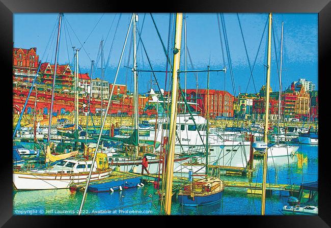 Boats at Ramsgate Royal Harbour and Arches Framed Print by Jeff Laurents