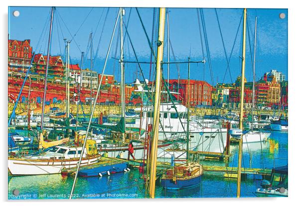 Boats at Ramsgate Royal Harbour and Arches Acrylic by Jeff Laurents