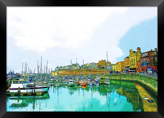 Ramsgate Harbour and Arches  Framed Print by Jeff Laurents