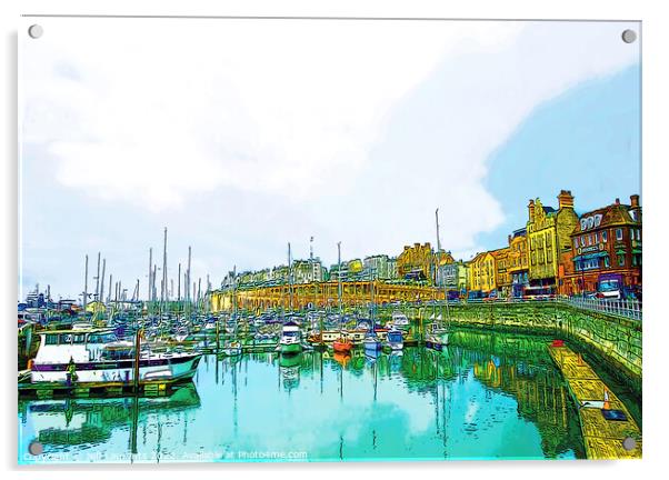 Ramsgate Harbour and Arches  Acrylic by Jeff Laurents