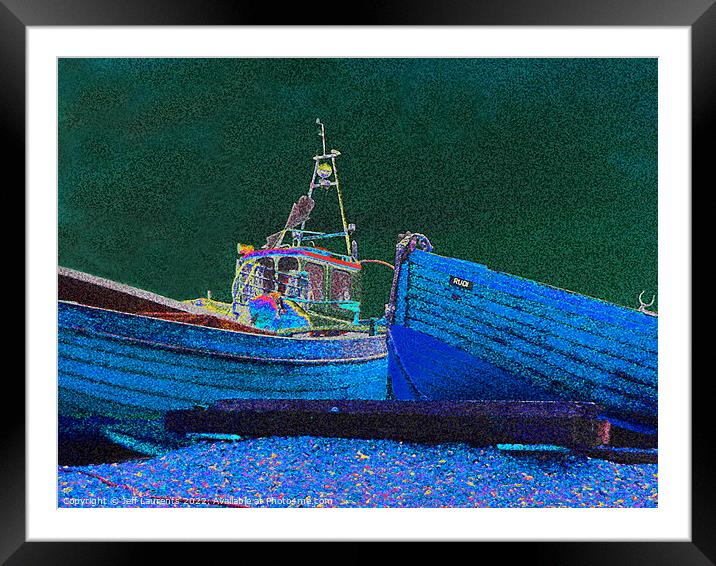 Boats at the  Beach, Deal, Kent Framed Mounted Print by Jeff Laurents