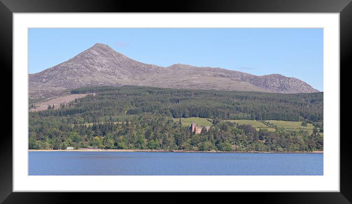 Arrans Goat Fell and Brodick Castle Framed Mounted Print by Allan Durward Photography