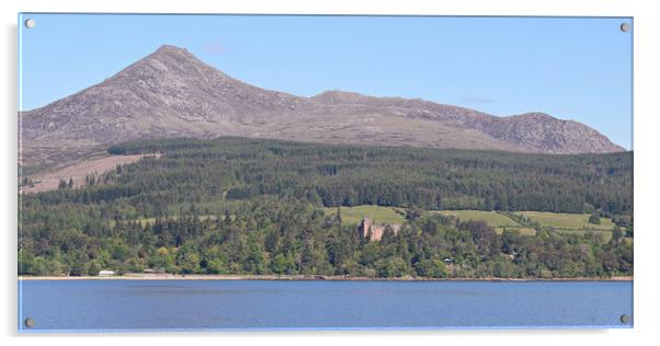 Arrans Goat Fell and Brodick Castle Acrylic by Allan Durward Photography