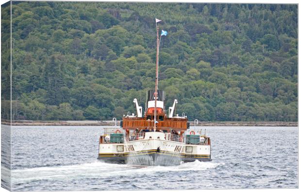 PS Waverley reversing from Brodick pier Canvas Print by Allan Durward Photography
