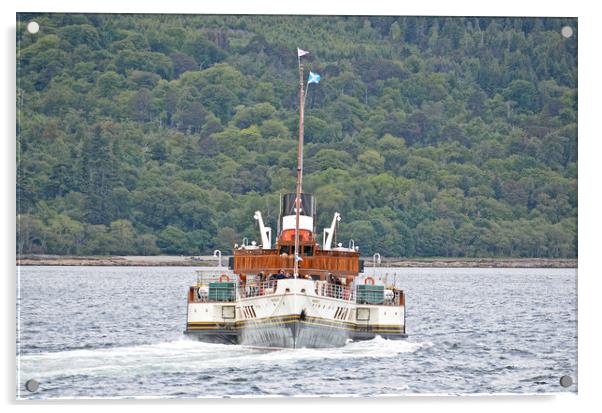 PS Waverley reversing from Brodick pier Acrylic by Allan Durward Photography
