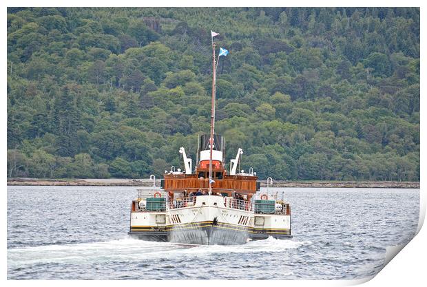 PS Waverley reversing from Brodick pier Print by Allan Durward Photography