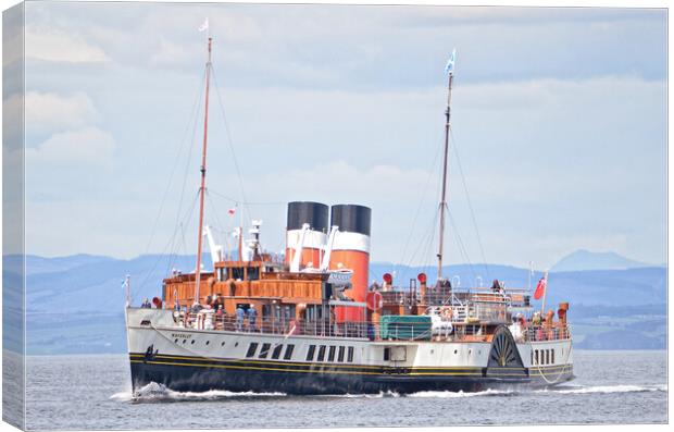 PS Waverley approaching Brodick, Arran  Canvas Print by Allan Durward Photography