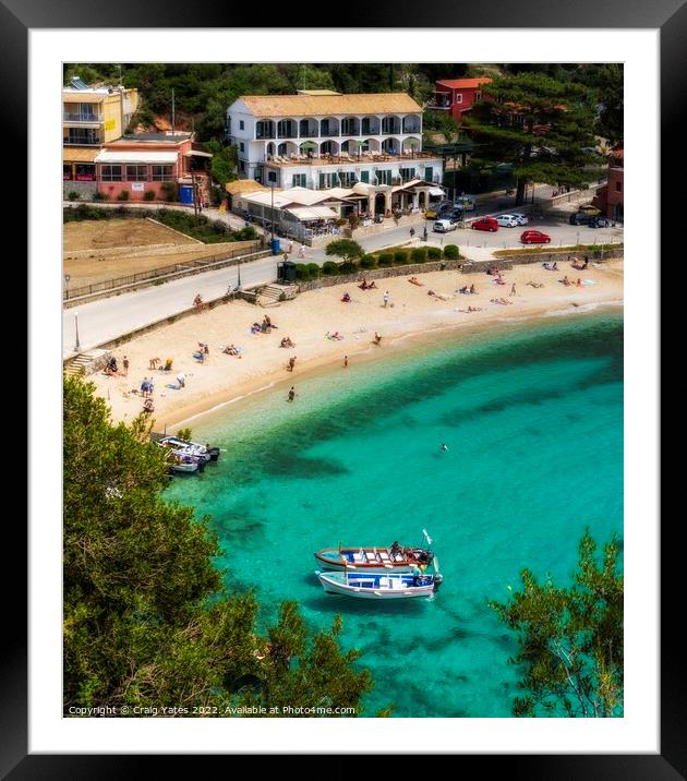 Agios Spiridon Beach Palaiokastritsa, Corfu, Greec Framed Mounted Print by Craig Yates