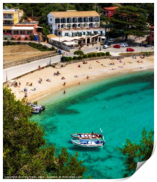 Agios Spiridon Beach Palaiokastritsa, Corfu, Greec Print by Craig Yates