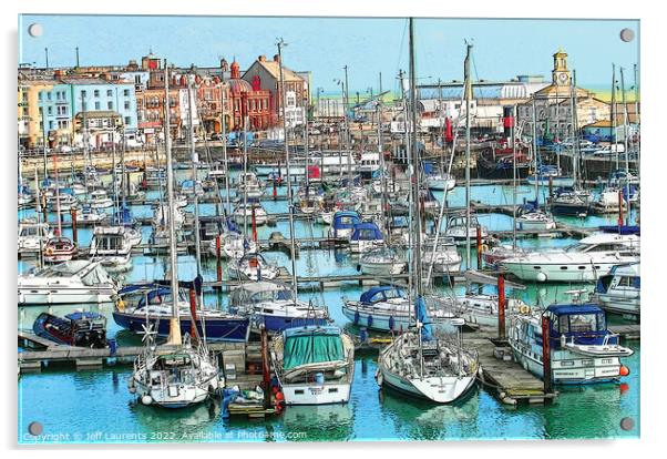 Boats, Ramsgate Royal Harbour Acrylic by Jeff Laurents