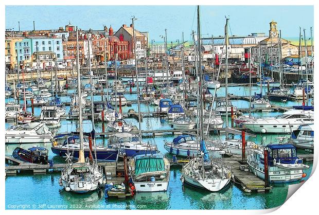 Boats, Ramsgate Royal Harbour Print by Jeff Laurents