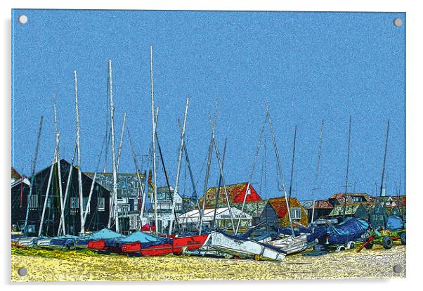 Boats at Whitstable  Acrylic by Jeff Laurents
