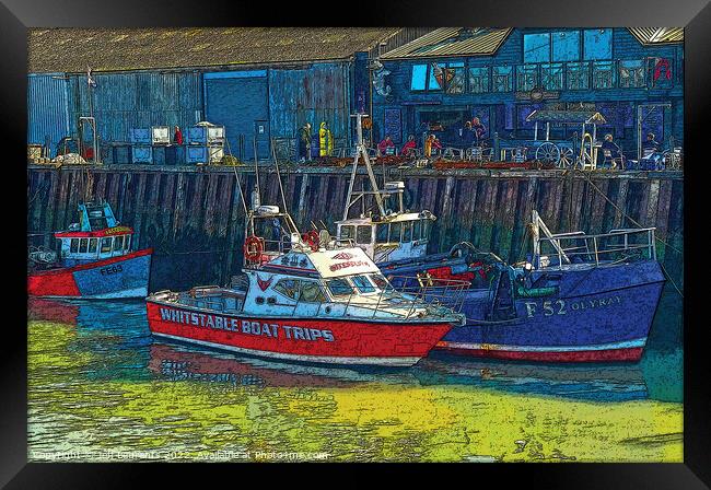 Boats at the Harbour, Whitstable Framed Print by Jeff Laurents