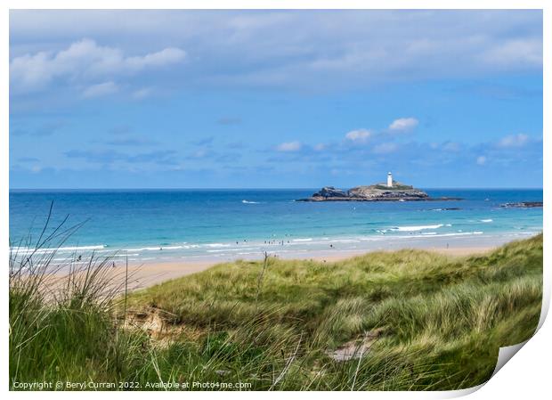 Majestic Godrevy Lighthouse Print by Beryl Curran