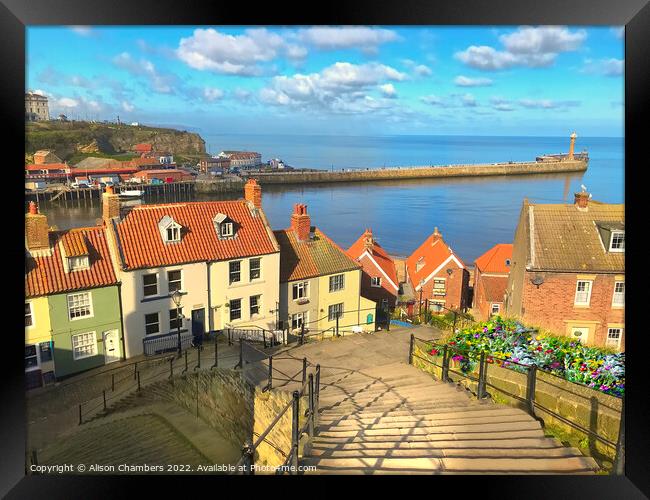 Whitby 199 Steps Framed Print by Alison Chambers