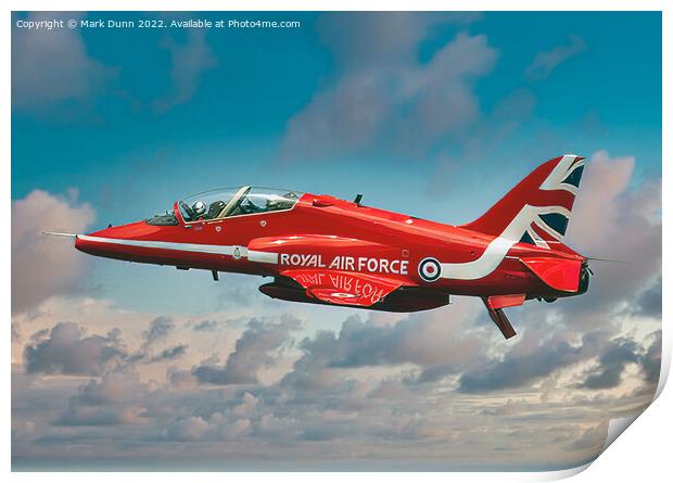 Red Arrow Flying level Print by Mark Dunn