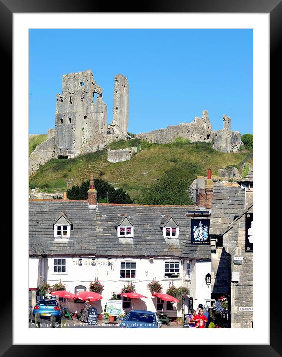 Corfe Castle, Dorset. Framed Mounted Print by john hill