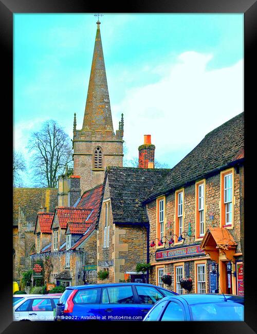 The church and houses on church street,Lacock,Wiltshire,uk Framed Print by john hill
