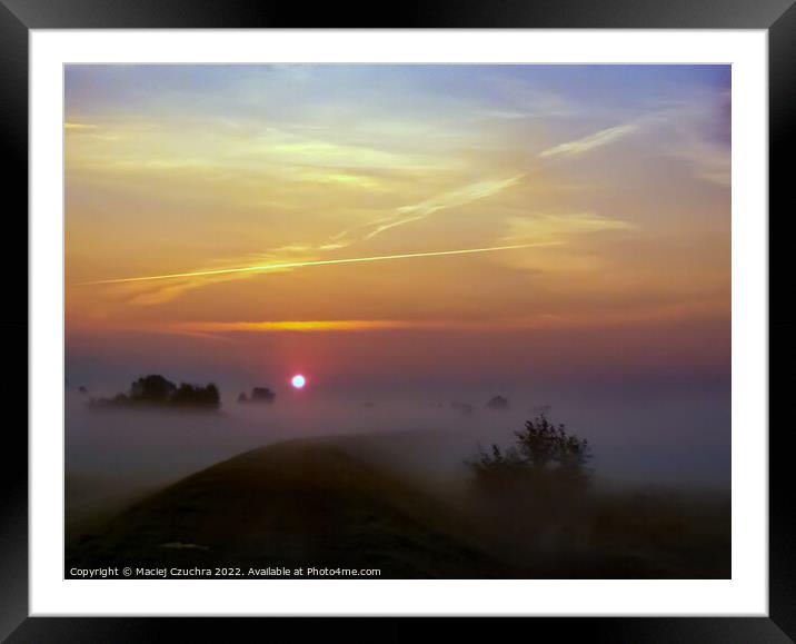 Sun Rising Above Morning Haze Framed Mounted Print by Maciej Czuchra