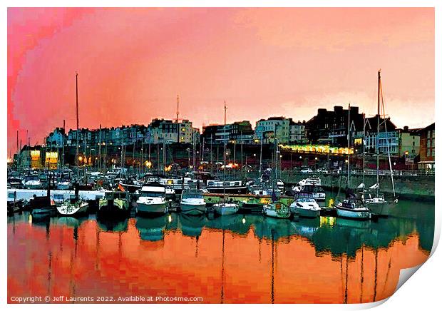 Sunset at Ramsgate Royal Harbour Print by Jeff Laurents