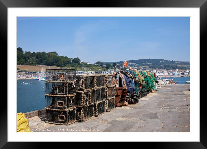 Lyme Regis Lobster Pots Framed Mounted Print by Graham Prentice
