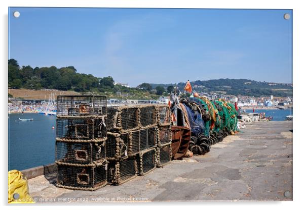 Lyme Regis Lobster Pots Acrylic by Graham Prentice