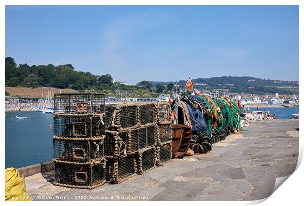 Lyme Regis Lobster Pots Print by Graham Prentice