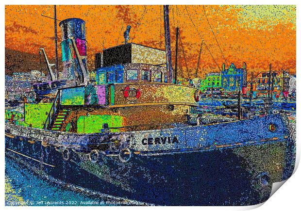 The Cervia, at Ramsgate Royal Harbour Print by Jeff Laurents