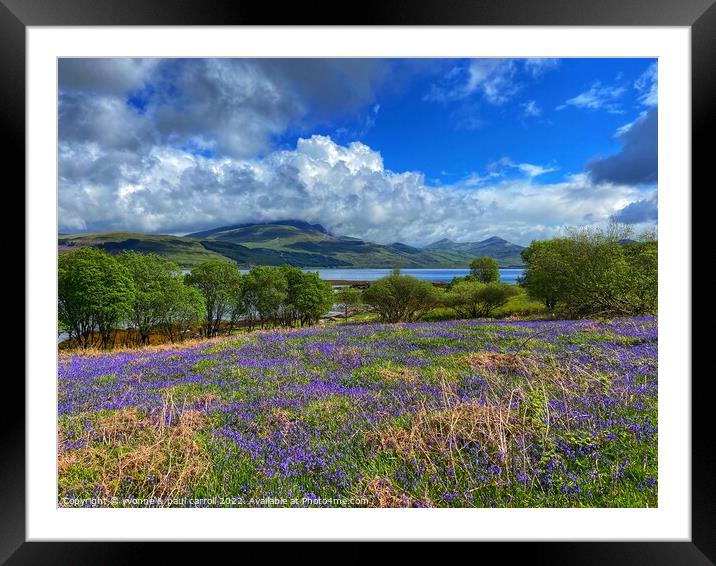Looking towards Ben More across a field of bluebells on the Isle of Mull Framed Mounted Print by yvonne & paul carroll