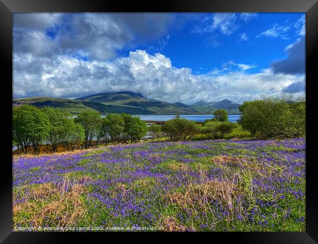 Looking towards Ben More across a field of bluebells on the Isle of Mull Framed Print by yvonne & paul carroll