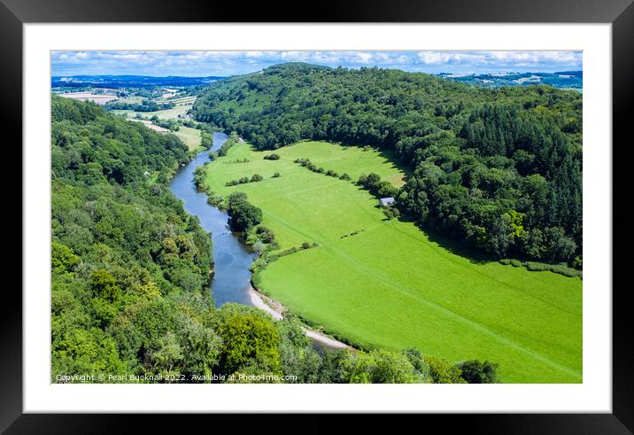 Green Wye Valley at Symonds Yat Gloucestershire Framed Mounted Print by Pearl Bucknall