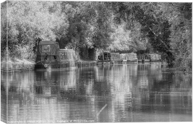 Dreamy afternoon on the Canal 6 Black and White Canvas Print by Helkoryo Photography