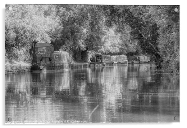 Dreamy afternoon on the Canal 6 Black and White Acrylic by Helkoryo Photography