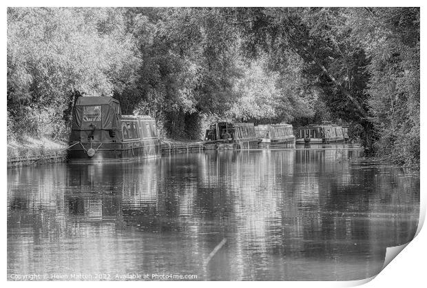 Dreamy afternoon on the Canal 6 Black and White Print by Helkoryo Photography